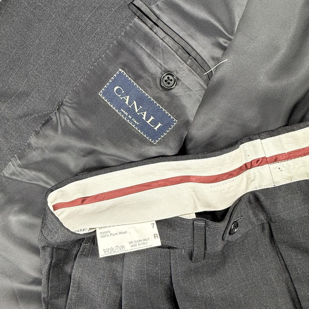 CANALI‎ Blazer Mens 54R Gray Pinstripe Wool 2 Piece Made in Italy Pants 38x31